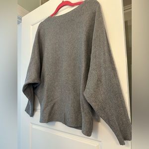 Grey sweater dolman sleeve